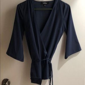 Blue Wrap Blouse